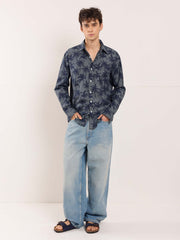 Palm Printed Chambray Shirt
